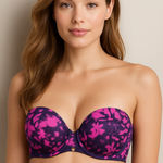 PINK - Victoria's Secret Victoria’s Secret Strapless Push-Up Bra 34D Purple Pink Tie-Dye Print Photo 0