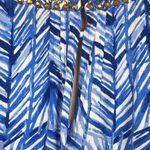 Lilly Pulitzer Women’s Blue and White Leaf Print Gold Embellished Collar Romper Photo 7