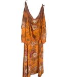 Anthropologie Moulinette Soeus Cara Silk Cold Shoulder Midi Dress Orange 6 Photo 11