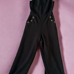 Romeo + Juliet Couture  Black Crop Leg Button Jumpsuit Size Medium Photo 0