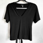 1. State Black Tie Front V Neck Tee Shirt sz XS Photo 3