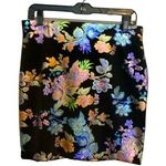 ECI  New York Women’s Silk Like Multi Colored Asian Floral Skirt  Size M Photo 0