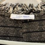 ZARA BLACK WHITE SILVER TWEED LIKE JACKET OPEN FRONT WITH FRAY LIKE FRINGE Photo 2