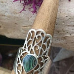 Sterling Silver Abalone Hamsa Ring Size 5.5 Silver Photo 0