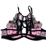 For Love and Lemons Zinnia High Neck Bra 32 A pink black C0 Size undefined Photo 3