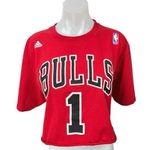 Adidas NBA Women's Red Chicago Bulls Rose 1 Short Sleeve T Shirt Tee Top Size XL Photo 0