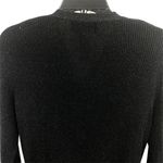 August Silk  Black Ribbed Silk V Neck Cardigan Size Medium Petites Photo 5
