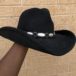 Scala 100% Wool Felt Unisex Cowboy Cowgirl Hat Western Cap Black Silver Tone Buckle One Size Photo 0