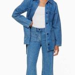 Aritzia Aritza Wilfred Free Adrift Ocean Medium Blue Women Jeans Sz 8 Photo 0
