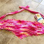 Hawaiian Tropic 🆕  convertible fringe pink yellow orange bandeau bikin… Photo 3