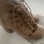 Rampage  9.5 Lace Up Ankle Boots Peep Toe Women’s Photo 0