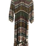 One World  size small peasant dress colors green/red/brown/white Photo 7