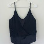 ZARA Bodysuit Pleated Draped Black Top Buttons Women Size S Spaghetti Straps Photo 9