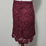 Soulmates  Maroon Scalloped Lace Mini Skirt Size 11 Photo 3