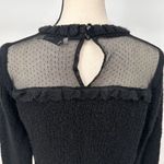 ZARA Long Sleeve Cropped Sweater Chunky Knit Black Size Medium Mesh Photo 5