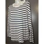 Gap  Shirt Womens Small White Navy Stripe Long Sleeve Luxe T Soft Photo 2
