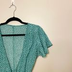 Amazon - Polka Dot Wrap V Neck Mini Ruffle Dress, Green/White, Size S, NWOT Photo 5