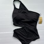 Michael Kors Michael‎ Kors Swimsuit Woman's  Size  8 Black One Shoulder Cut Out One Piece Photo 1