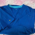 Carhartt Vital Blue Scrub Top Medical Uniform Work Wear V Neck Photo 2