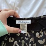 Vintage 90s Black Gold Leopard Blouse 3/4 Sleeve Womens Size Medium Flowy Long Photo 2