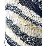 Lucky Brand SMALL Striped Loose Knit Notched V-Neck Short Sleeve Sweater Photo 6