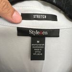 Style & Co  Top light gray, new button down blouse size medium 🩷 Photo 2
