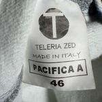 Teleria Zed Womens Handmade Denim Shirt Jacket 46 L Tie Dye Bleach Wash Italy Blue Size L Photo 7