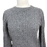 Ralph Lauren Women's LAUREN  Gray Cable Knit Crew Neck Sweater SP Photo 1