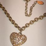 Guess Gold Tone CZ Heart Pendant Boho Chain Necklace Photo 0