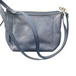 Fossil  Women's Navy Blue Leather Shoulder Crossbody Handbag‎ Small Zipper Top Photo 2
