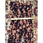 Free People Floral Button Retro Love Front Midi Skirt Black Pink Boho Size 8 Photo 4