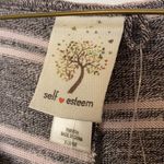 Self Esteem  XL charcoal striped scoop neck hi low Photo 2