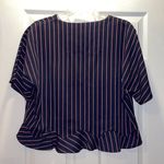 ZARA ✨ Basic Navy, Red & White Striped Cropped Top Photo 3