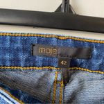 Maje  Plume Straight Leg Jeans With Crossover Offset Waist Blue 42 equals‎ US 32 Photo 4