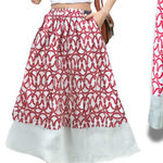 Cynthia Steffe 100% Silk Lattice Print Midi Skirt Size Large Photo 0