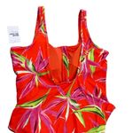 Old Navy Women’s New  red pink floral half zip one piece swimsuit size xl Photo 5