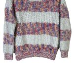 Gilli Popcorn Knit Sweater Womens M White Multicolor Striped Cozy Oversized Pink Size M Photo 3