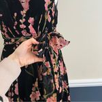 Baltic Born Lennon Velvet Floral Maxi Front Slit Dress in Black NEW Size Medium Photo 7