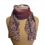 Women's Pink Leopard Print Scarf Fashion Elegant Photo 1