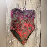 Farm Rio  Anthropologie Halter One-Piece Swimsuit Bandeau Palm Trees size xl Photo 4