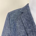 Banana Republic  Blazer Jacket Women 4 Blue Chambray Linen Cotton 2-Button Office Photo 13