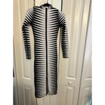 Akira Bodycon Midi Sweater Dress Black White Mock Neck Long Sleeve Size Small Photo 7
