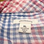 Westbound  Red White Blue Plaid Long Sleeve Button Down Cotton Top XL Photo 4