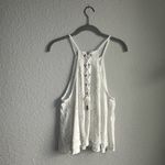 Free People 🤍 White Relaxed Eyelet Lace-up Tank Top Photo 7