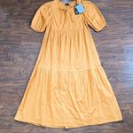 ABLE • Florence Maxi Dress mustard yellow Paprika cotton peasant puff sleeve Size XS Photo 2