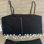 Jason Wu Pearl Fringe Linen Blend Crop Top + Skirt Set - Size 6 - NWT Photo 4