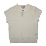 J.Crew NWT Ribbed Featherweight Cashmere T-shirt in Snow Solid Sweater L Photo 4