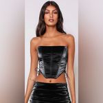 Tiger Mist Amity Lace Up Cut Out Pants and Corset Top Set XS / S Black Shimmer Photo 4