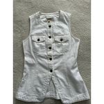 Madewell  Denim High Crewneck Vest in Tile White Size 0 #NU424 Photo 10