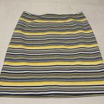 Ann Taylor Short Straight Pencil Skirt Blue Black Yellow Stripe Sz 0 NWT $79 Photo 0